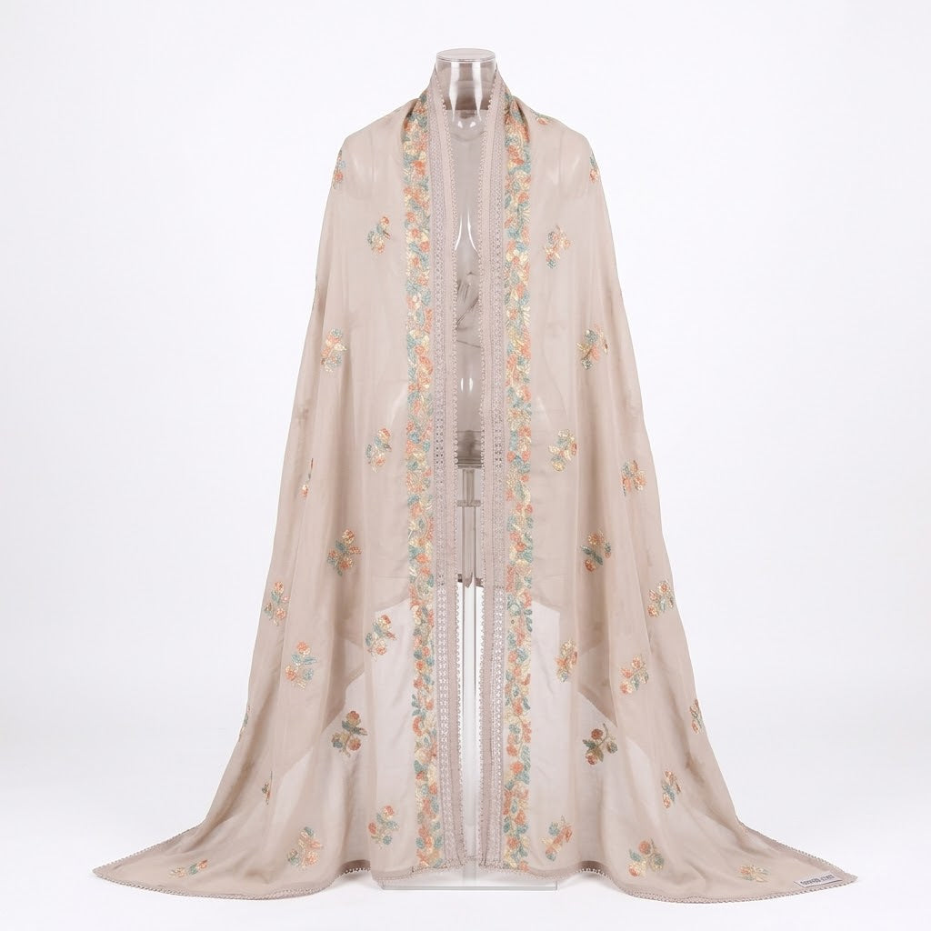 Pastel Bloom Malai Arbi Georgette Chadar