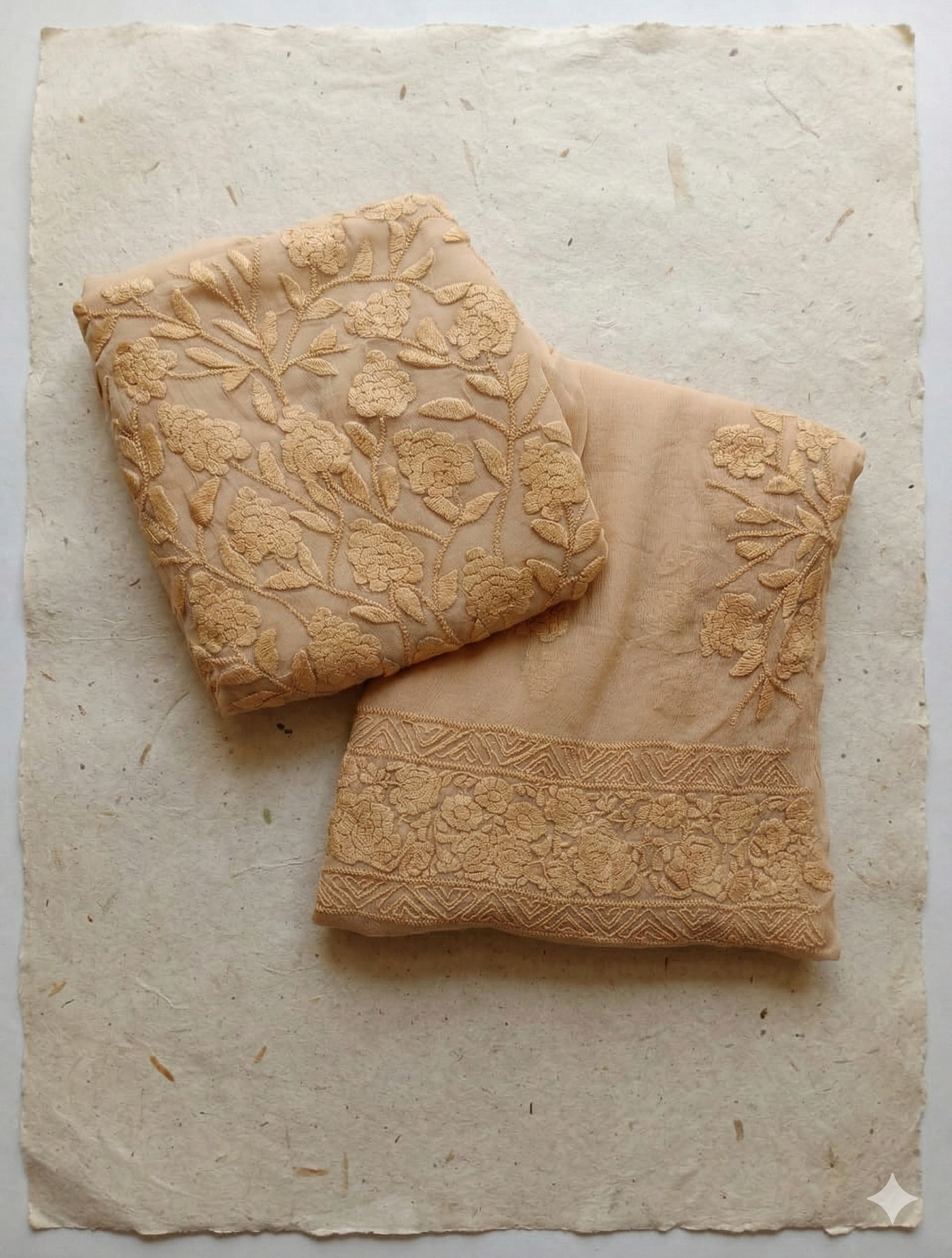 Exquisite Hand-Embroidered Chikankari & Zardozi Unstitched Suit Set