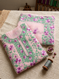 Gulab 2-Piece Hand-Embroidered Pure Crinkle Suit