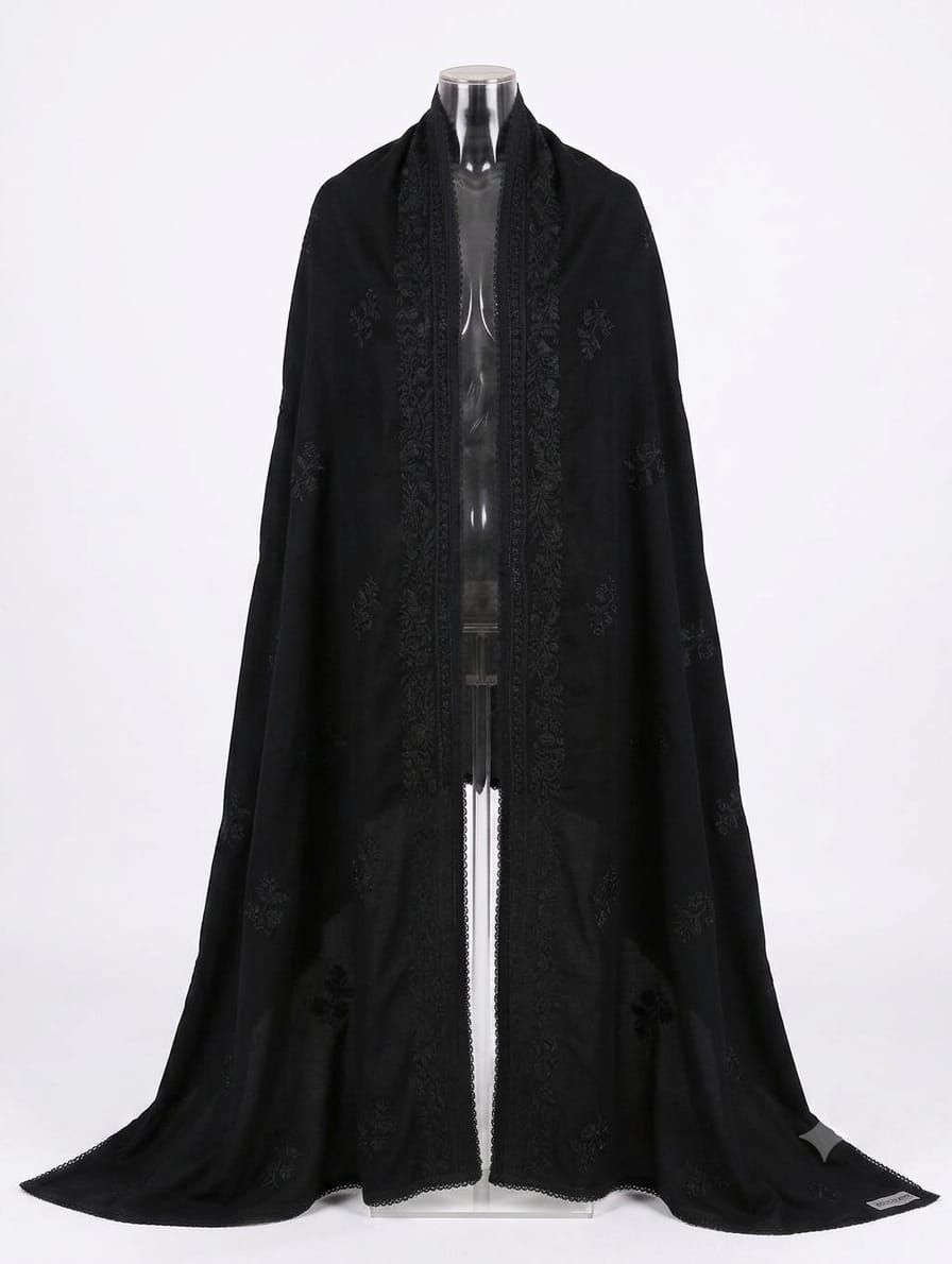 Noir Resham Malai Georgette Chadar