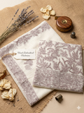 Hand-Embroidered Mauve Floral Unstitched Suit Set – Fine Lucknowi Chikankari on Premium Chiffon