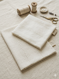 Hand-Embroidered  TARKASHI in prue china crinkle – Pristine White