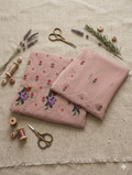 Hand-Embroidered cross stich emb Chiffon Fabric Set – Artisanal Floral Design