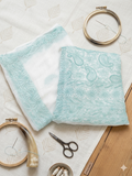 Hand-Embroidered Sea Green Chikankari Unstitched Suit Set with Chiffon Dupatta